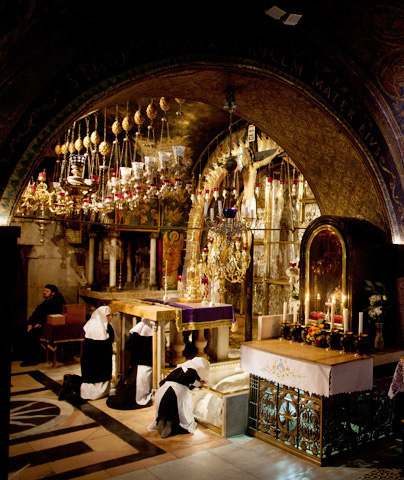 El lugar del Gólgota donde se clavó la Cruz de Cristo
