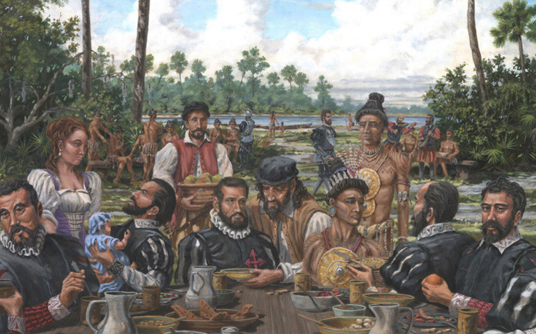 'Primera comida de Acción de Gracias', San Agustín, septiembre de 1565. Florida Museum of Natural History