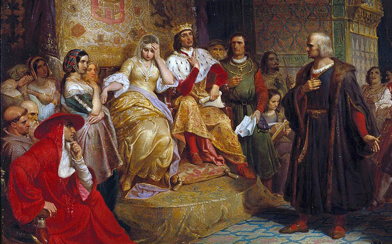 'Colón ante la reina' (detalle), Emanuel Gottlieb Leutze. Museo Brooklyn, Nueva York