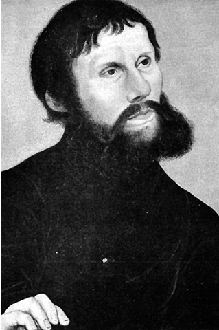 Retrato de Lutero realizado por Lucas Cranach