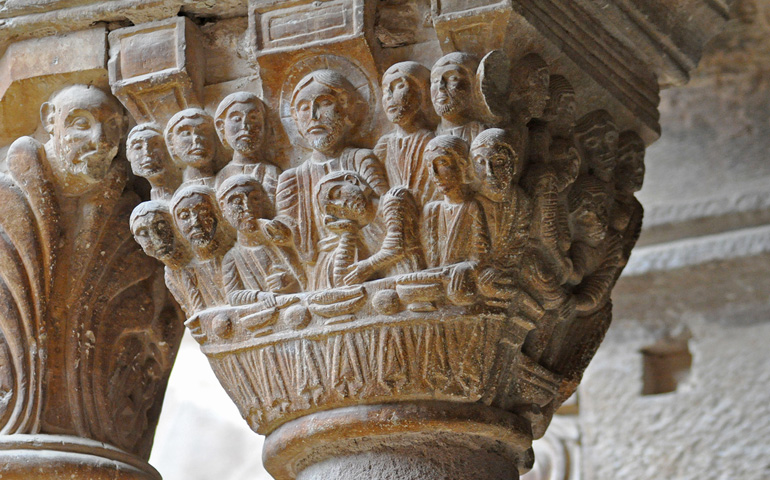 'Última Cena'. Capitel del claustro de Santa María L'Estany, Barcelona