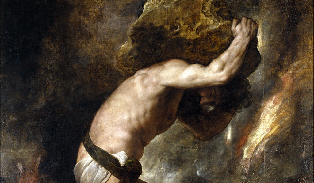 'Sísifo' (detalle), de Tiziano. Museo del Prado, Madrid.