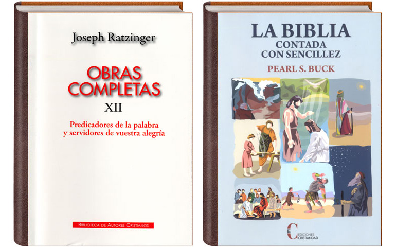 Portadas de 'Obras completas. Predicadores de la palabra y servidores de vuestra alegría' y 'La Biblia contada con sencillez'