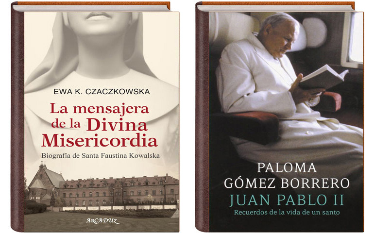 Portadas de 'La mensajera de la Divina Misericordia' y 'Juan Pablo II. Recuerdos de la vida de un santo'