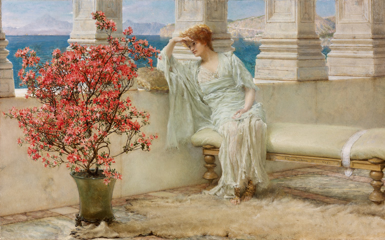'Su mirada y sus pensamientos se encuentran en la lejanía', de Alma Tadema