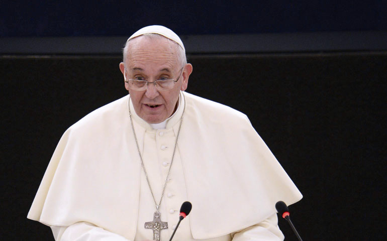 El Papa Francisco, el pasado martes, durante su discurso al Parlamento Europeo