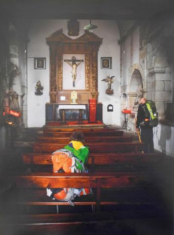'Peregrinos en Melide', de Germán Limeres (1º Premio de Eucaristía en Lugo).
