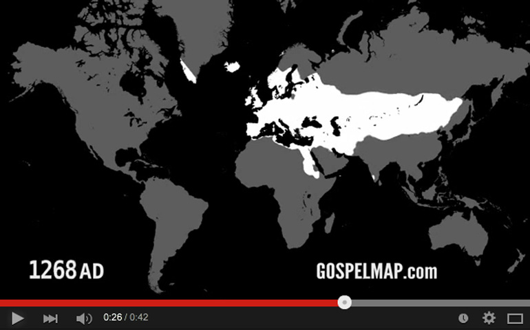 Difusión del Evangelio en la historia (mapa, 2015) a través de este mapa animado.