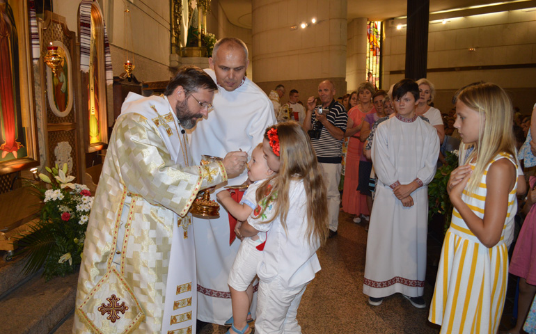 Su Beatitud Shevchuk, en la parroquia de Nuestra Señora del Buen Suceso (Madrid)