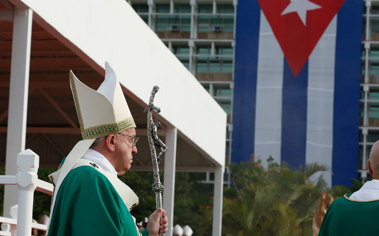El Papa durante la Misa en la plaza de la Revolución de La Habana, el domingo 20 de septiembre.