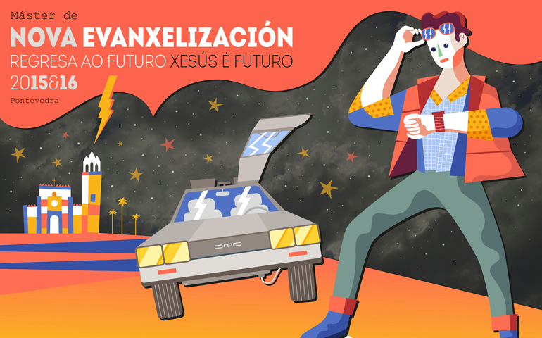 Cartel del Máster, con una alusión clara a la película 'Regreso al futuro'