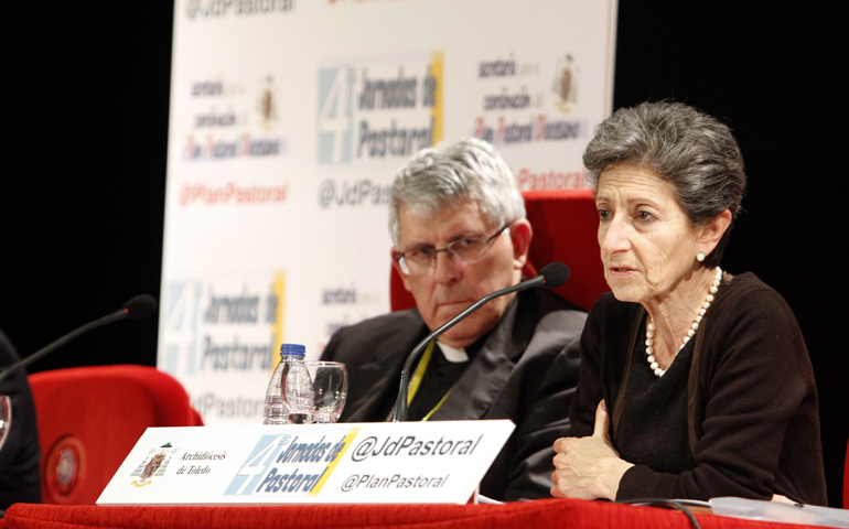 Flaminia Giovanelli y monseñor Braulio Rodríguez, arzobispo de Toledo