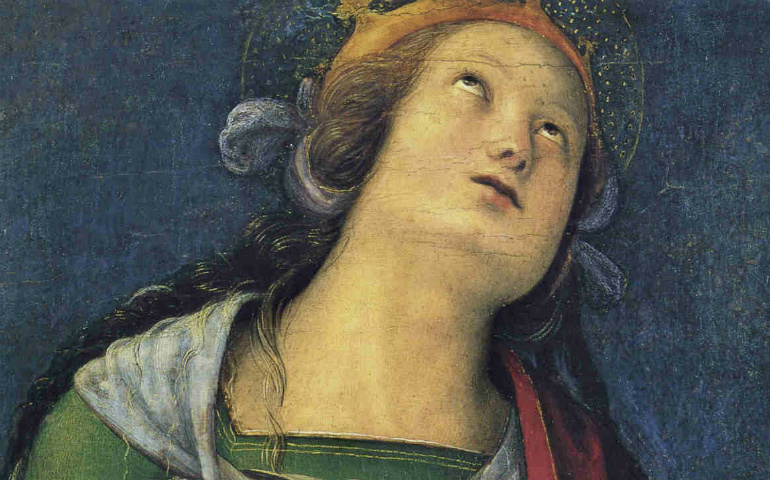 'Santa Flavia', tabla de Pietro Vanucci 'il Perugino'. Museos Vaticanos, Roma (Italia).