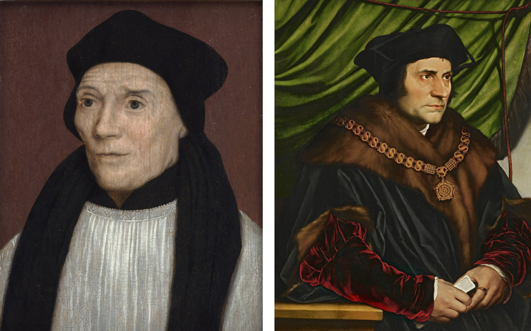 Retratos de 'Juan Fisher' y 'Tomás Moro', ambos de Hans Holbein el Joven.