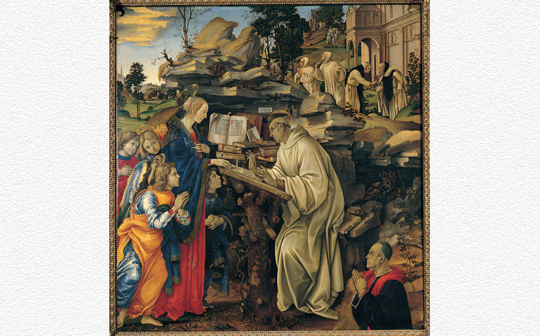 'Aparición de la Virgen a San Bernardo', de Filippino Lippi. Badia Fiorentina, Florencia.
