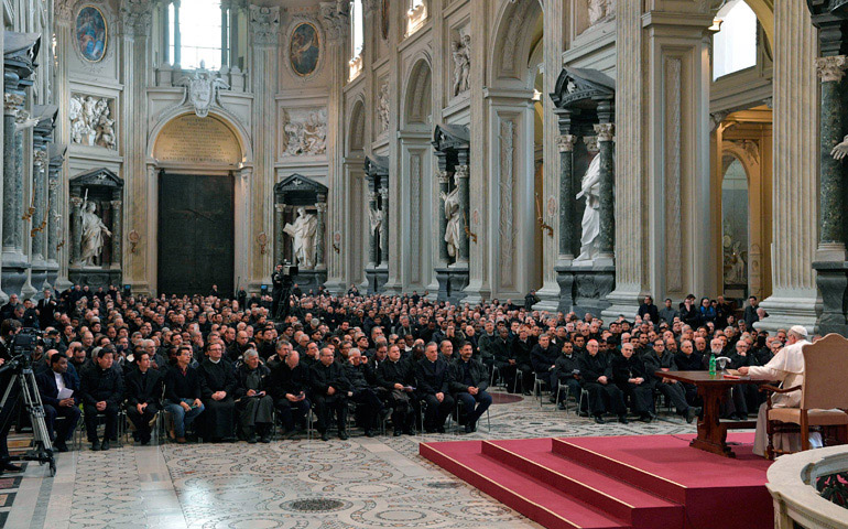 Encuentro del Papa Francisco con sacerdotes de la diócesis de Roma, en la basílica de San Juan de Letrán el 2 de marzo de 2017