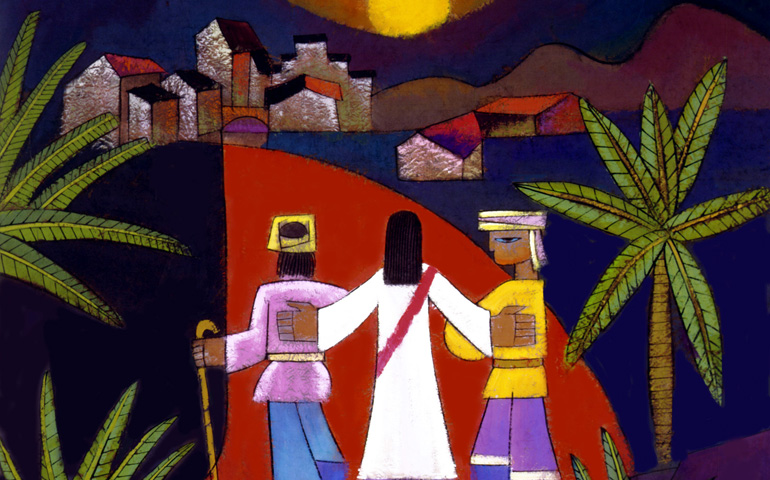 'Camino de Emaús', pintura del artista chino He Qi