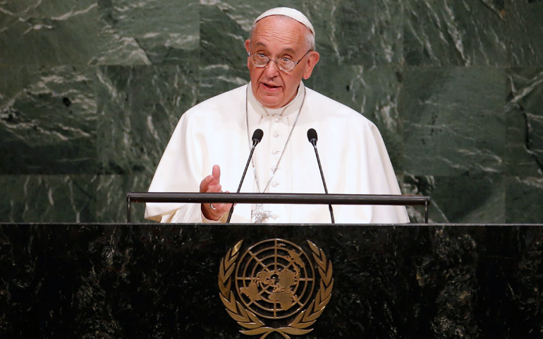 El Papa Francisco en la Asamblea General de Naciones Unidas, en 2015