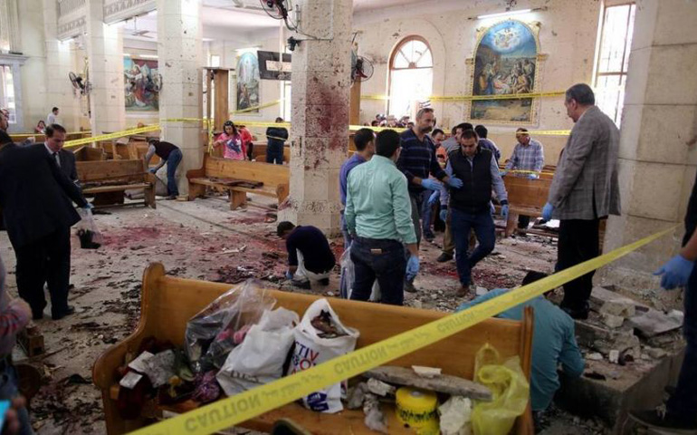 El atentado contra la iglesia copta Mar Girgis, en Tanta (Egipto), causó 21 muertos el último Domingo de Ramos