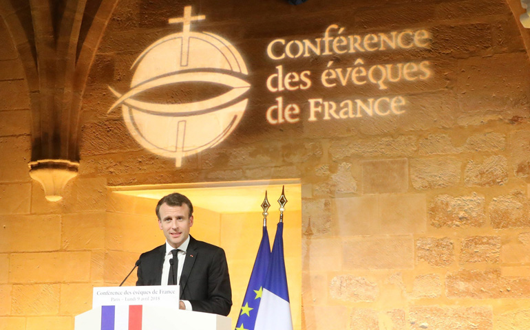 Un momento del discurso de Emmanuel Macron