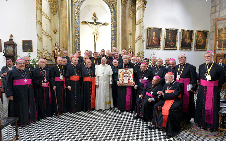 Los obispos de Chile con el Papa durante el reciente viaje de Francisco al país latinoamericano