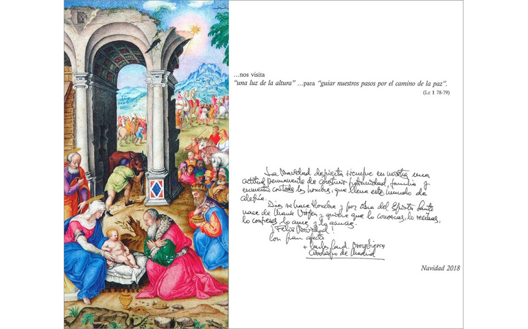 Felicitación de Navidad del cardenal Osoro de este año