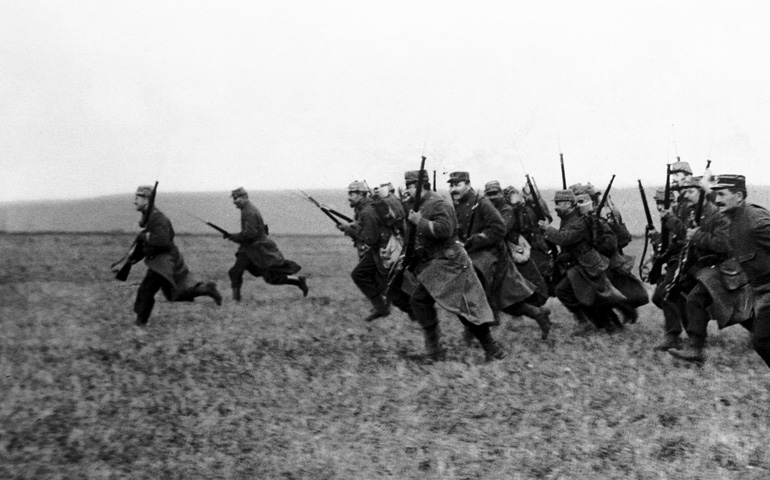 Soldados franceses durante la Primera Guerra Mundial: año 1916