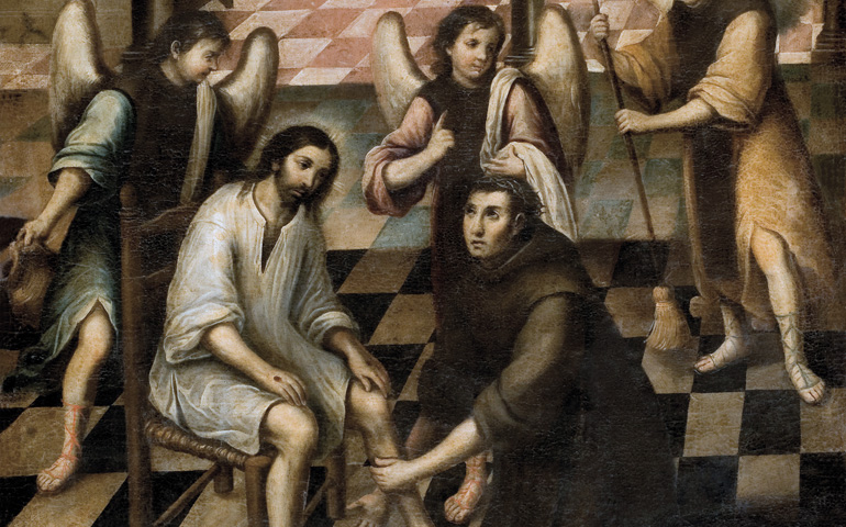 'San Juan de Dios lavando los pies a Cristo'. Escuela granadina del siglo XVIII. Museo San Juan de Dios, Granada