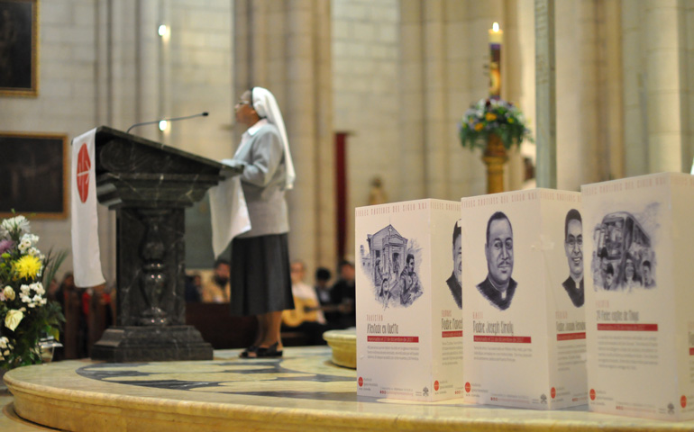 La hermana Leelamma, de la India, durante la Noche de los Testigos de 2018 en la Almudena