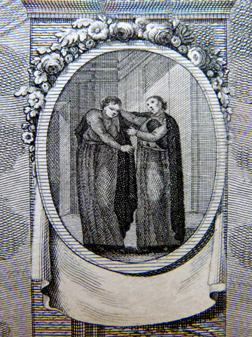 Detalle de un grabado de 1801 sobre las obras de la congregación