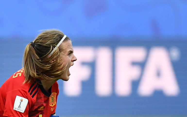 La capitana de la selección española de fútbol femenino, Irene Paredes, durante el partido que enfrentó a España con Estados Unidos, en el Mundial de Francia