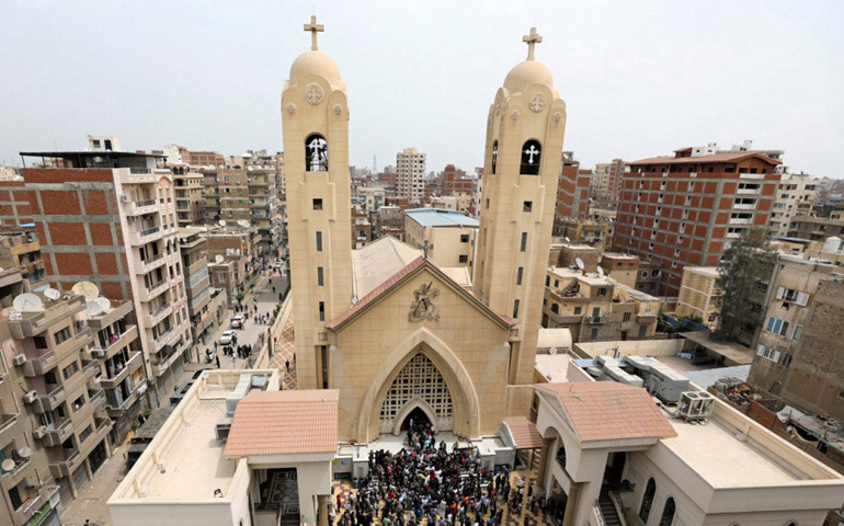 Una iglesia copta en la localidad egipcia de Tanta