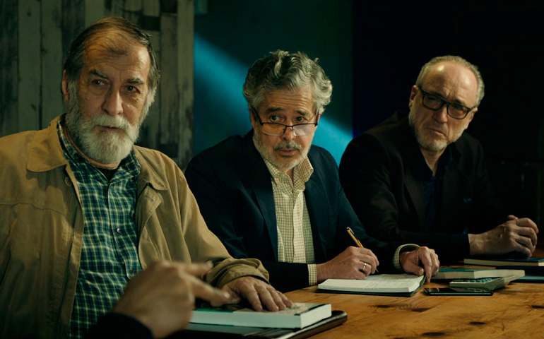 Carlos Iglesias, Ramón Barea y Roberto Álvarez, en un fotograma de la película