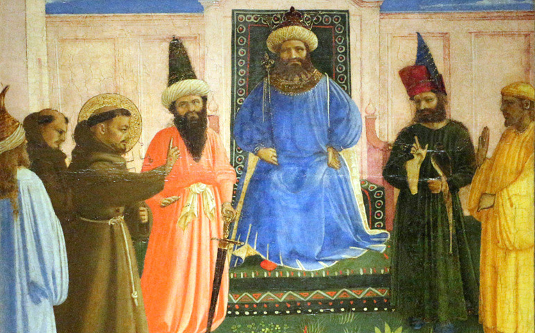 'San Francisco ante el sultán'. Fra Angelico. 1429. Lindenau Museum, Altenburg (Alemania)