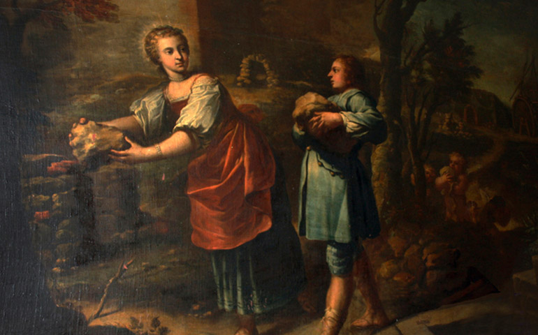 'Santa Teresa y su hermano Rodrigo intentando construir ermitas', de Juan García de Miranda. Capitanía general de La Coruña
