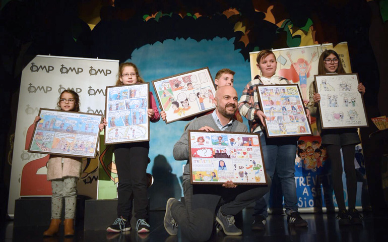Los ganadores del concurso de Infancia Misionera 2018. En aquella quinta edición tuvieron que elaborar un cómic