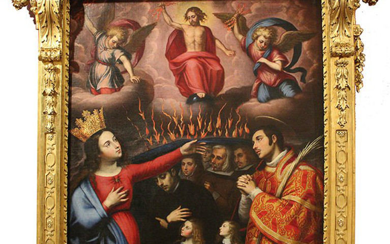 ‘Virgen contra la peste’, atribuida a la Escuela de Ribalta. Siglo XVII