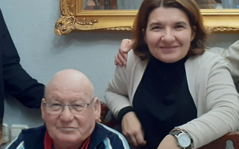 Alejandra y Martín, durante el último cumpleaños de este