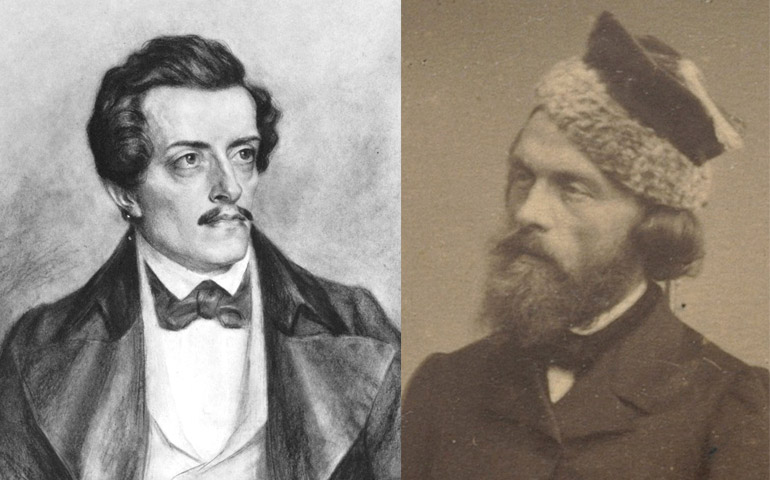 Los escritores polacos Juliusz Słowacki y Cyprian Norwid