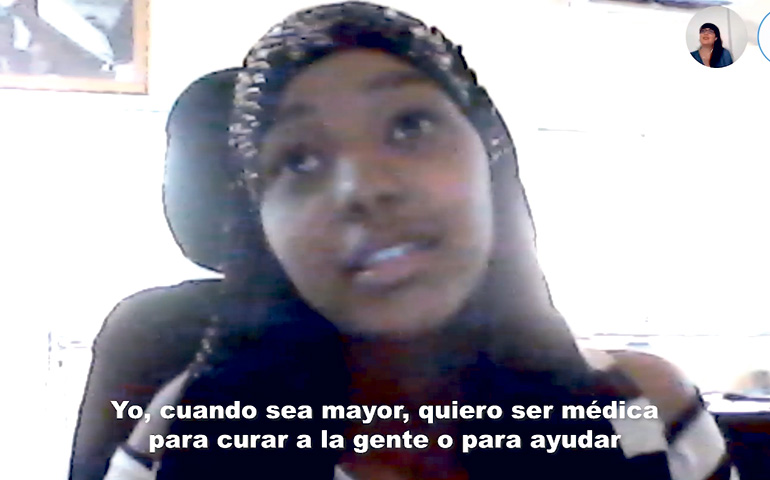 Dahabaye, durante su intervención ayer en el encuentro de Entreculturas