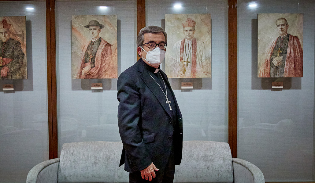 Luis Argüello, secretario general de la CEE, durante la entrevista con Europa Press