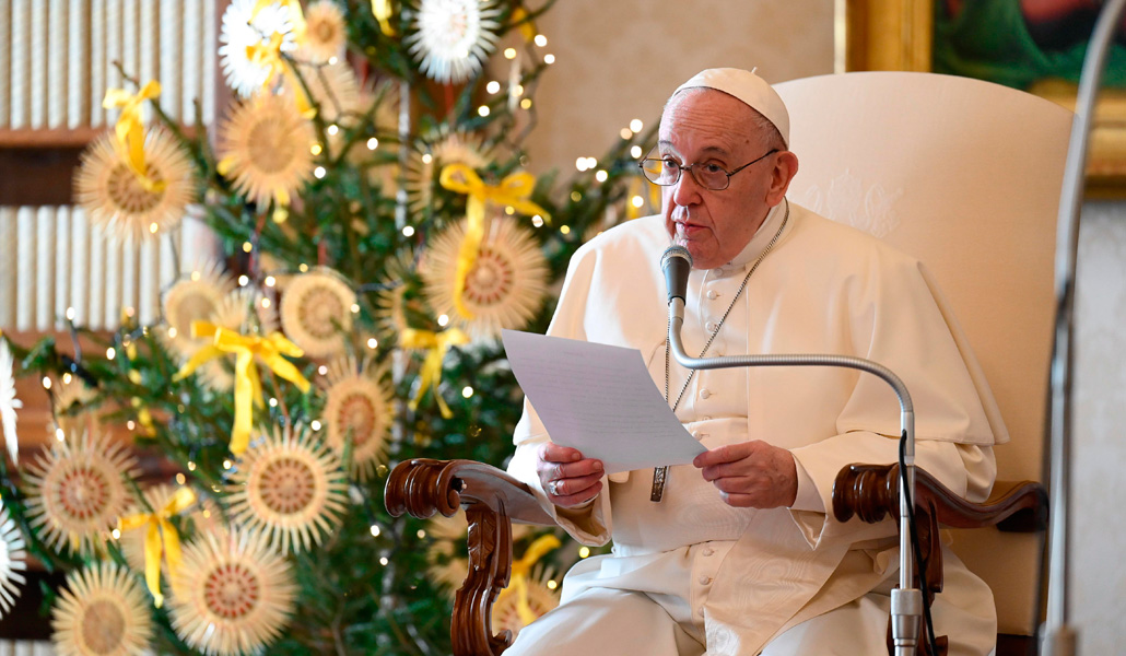 El Papa, durante la audiencia