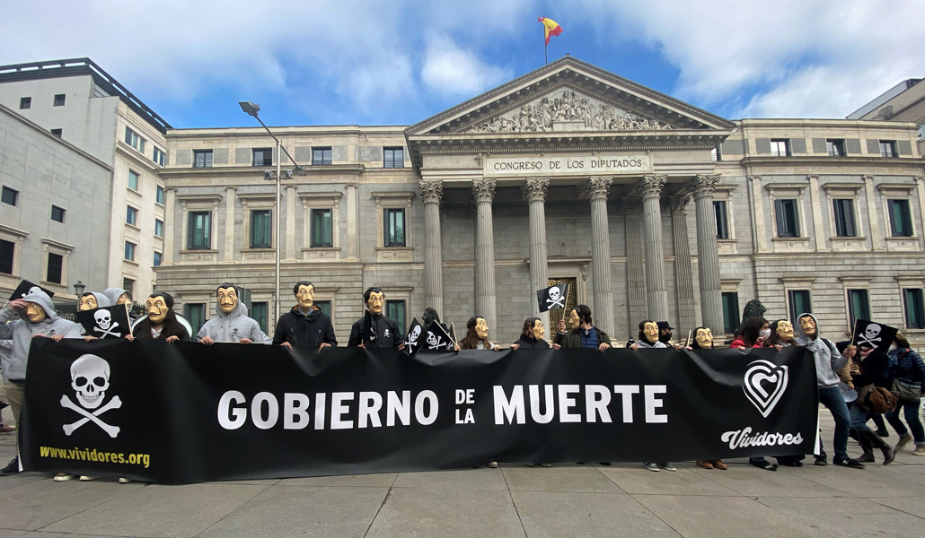 Concentración contra la eutanasia frente el Congreso, el pasado diciembre