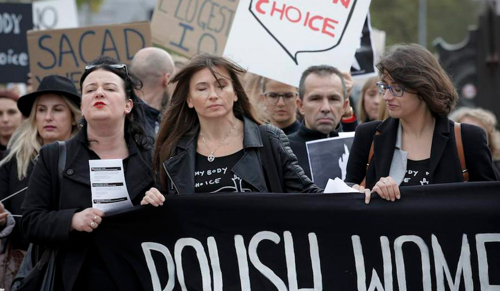 Manifestación a favor del aborto en Polonia