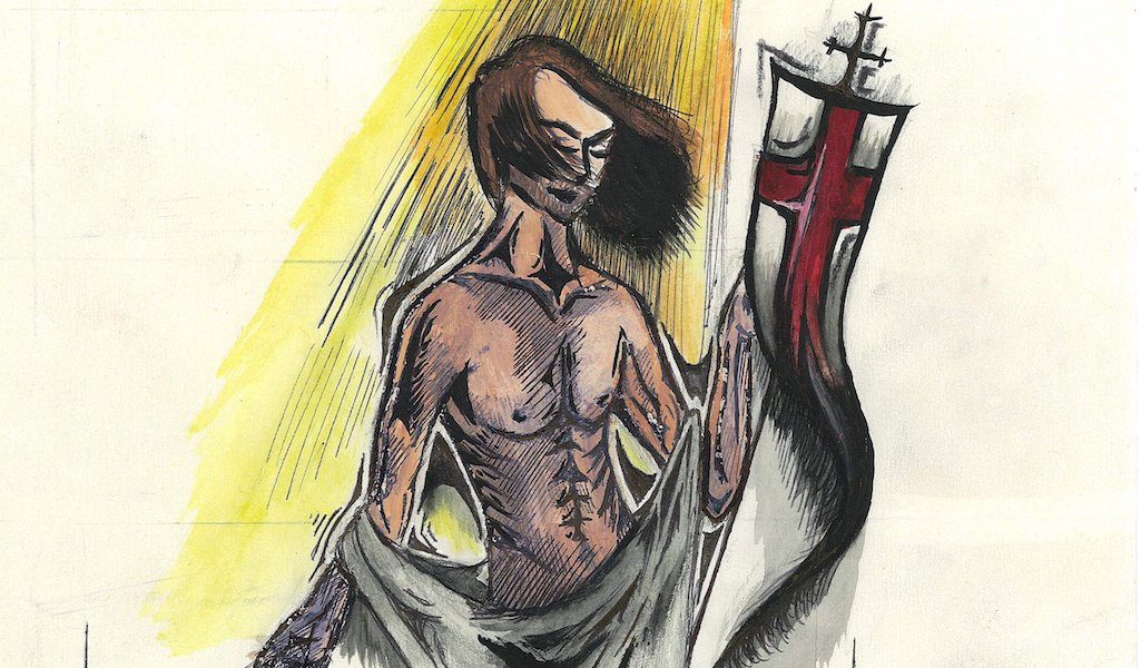 Este dibujo de un niño de una parroquia italiana ayuda a ilustrar un folleto para la conmemoración del vía crucis del Papa Francisco el 2 de abril de 2021. Foto: CNS / Librería Editrice Vaticana.