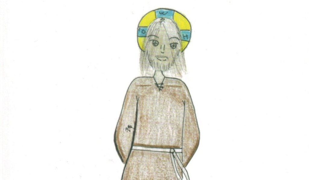 Un dibujo de Jesús realizado por un joven italiano decora la portada del folleto para la conmemoración del vía crucis del Papa Francisco el 2 de abril de 2021