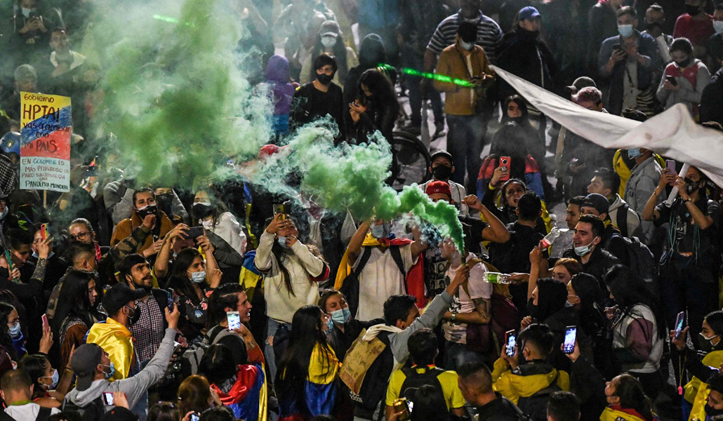 Manifestación contra el Gobierno el 15 de mayo en Bogotá. Las movilizaciones empezaron el 28 de abril
