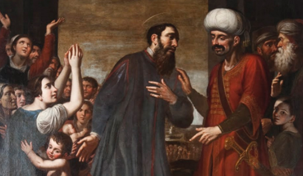 'San Paulino de Nola libera a los esclavos', de Bernardo Azzolino. Iglesia Pío Monte de la Misericordia en Nápoles (Italia).