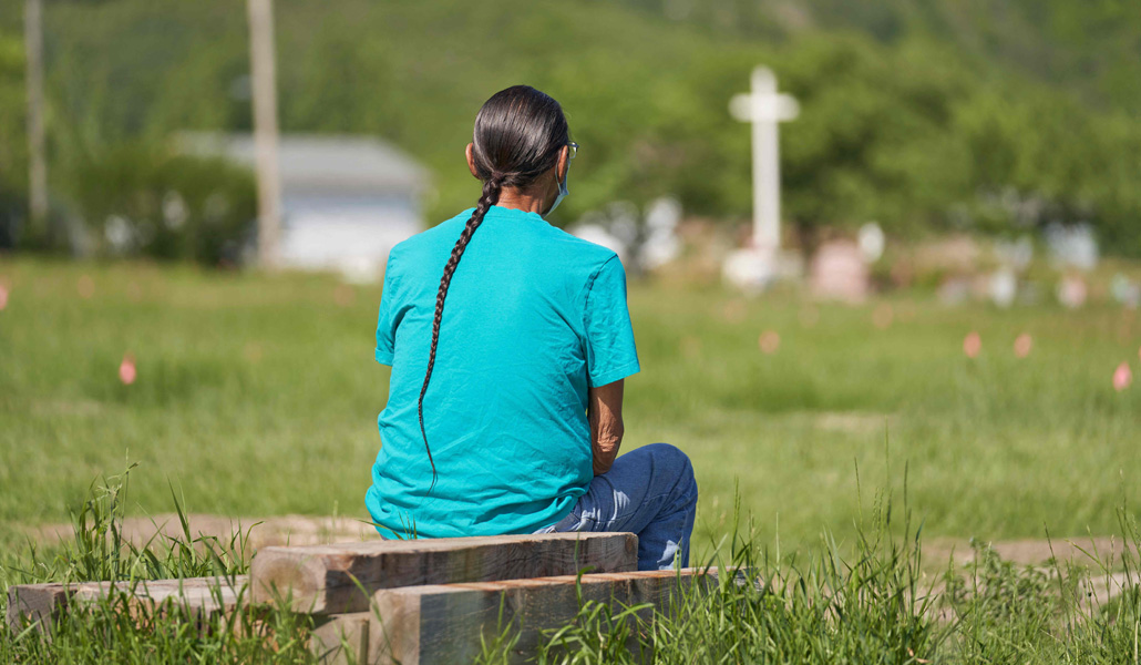 Cementerio de Marieval el 27 de junio, durante un acto de homenaje a los niños fallecidos en este internado