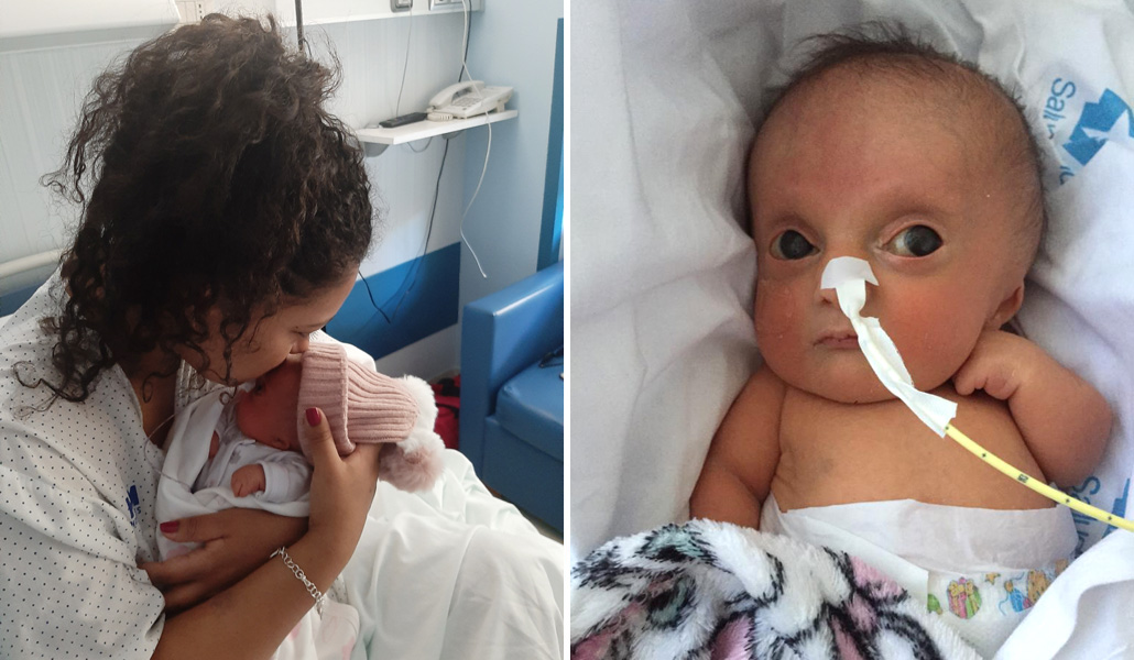 Martina nació a término, pero pesaba apenas un kilo y medía 18 centímetros